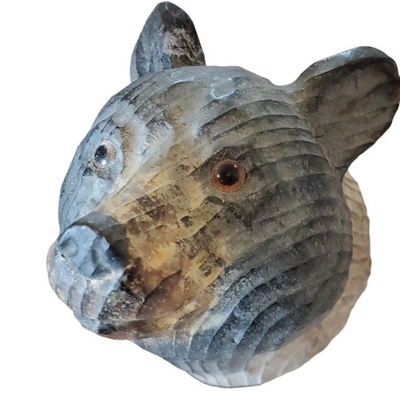 Hand Carved Wood Black Bear And Cub Mounted Lodge Decor Cabin‎ 10 X 7 - Picture 5 of 10